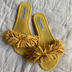 Yellow Liliana Fringe Slides
